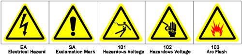 Graphic pictograms make your ANSI warning label more effective - 100 Electrical Pictograms