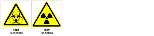 Graphic pictograms make your ANSI warning label more effective - 1000 Bio Hazard & Radiation Hazard Pictograms