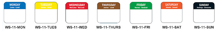 Stranco Inc. manufacturers 1 x 1 water soluble food date labels.